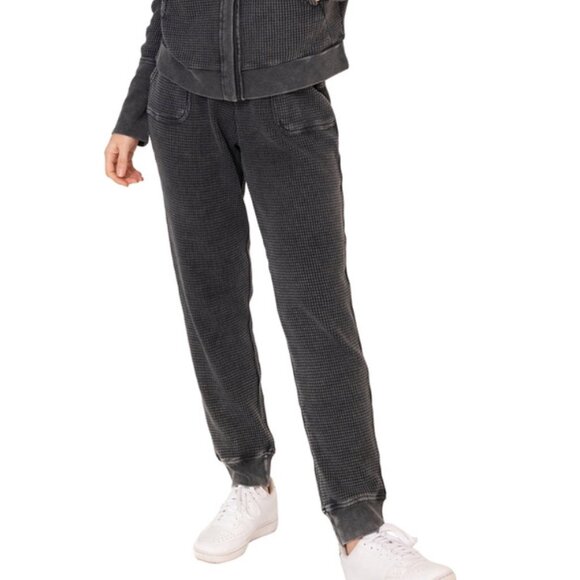 Hardtail Forever Charcoal Grey Waffle Knit Jogger Pants, Sz M - Picture 8 of 8